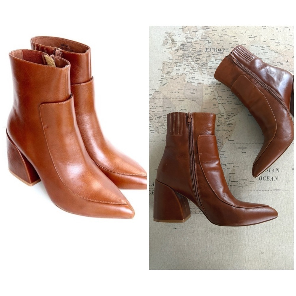 Jeffrey Campbell Bentlee Boot in Brown Calf Leather Size 9.5 Mid Ankle
